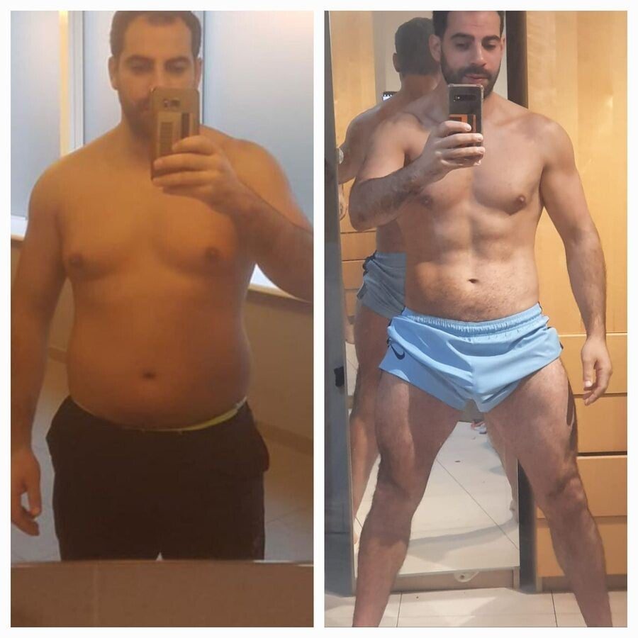 Abdess, before and after his BodyFitWithMe coaching